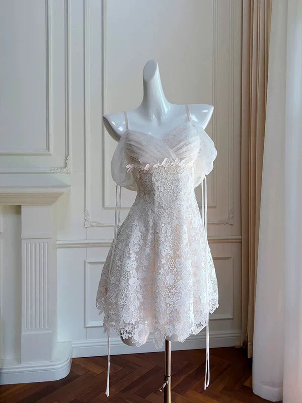 Aimishang Sweetheart A Line Straps Lace Homecoming Dress Cute Graduation Dress Lovely Birthday Party Dress