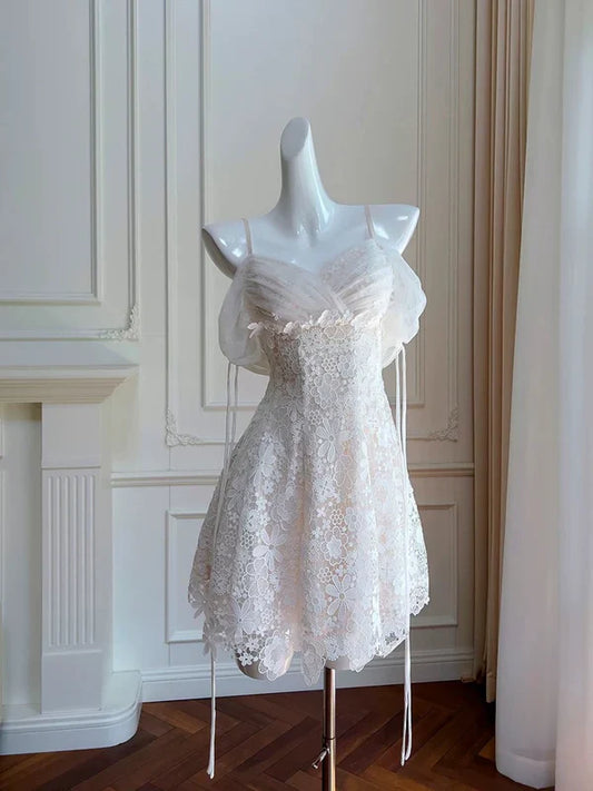 Aimishang Sweetheart A Line Straps Lace Homecoming Dress Cute Graduation Dress Lovely Birthday Party Dress