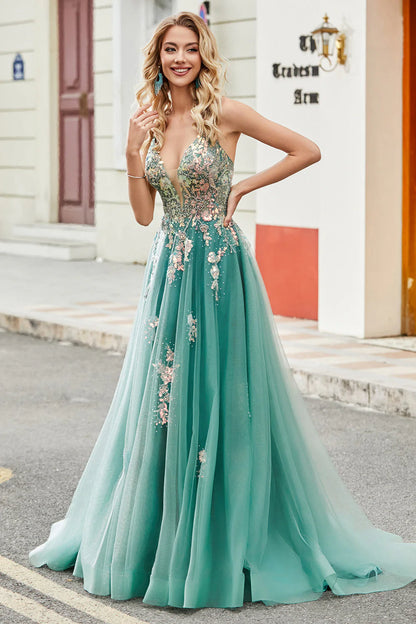 Wholesale Prom Dress A-Line Spaghetti Straps With Sparkly