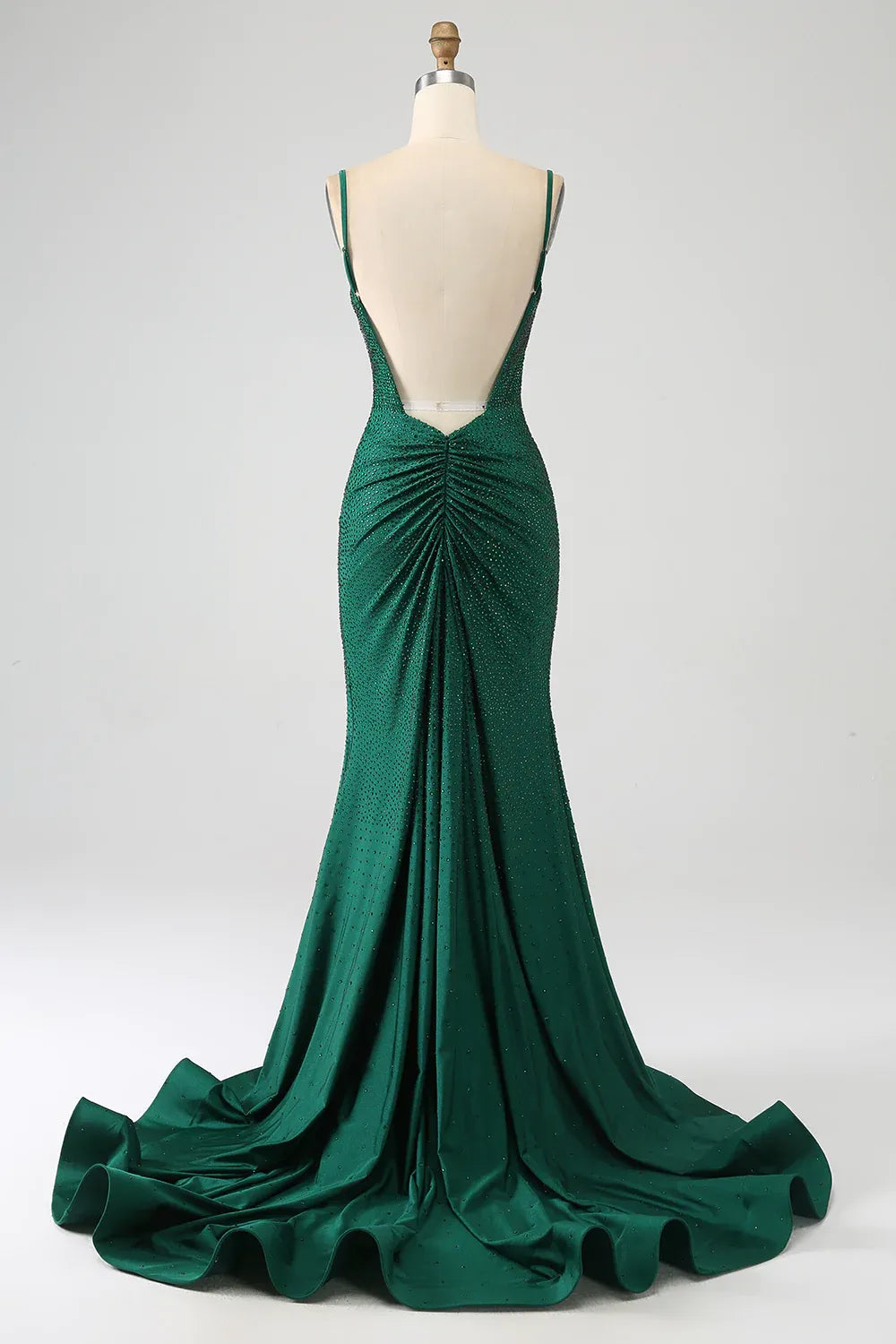 Aimishang Glitter Mermaid Spaghetti Straps Open Back Beaded Long Prom Dress Charming Evening Party Dress With Slit