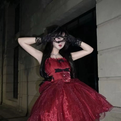 Aimishang Gorgeous A-Line Sweetheart Sleeveless Ruffled Lolita High-Low Tulle Homecoming Dress