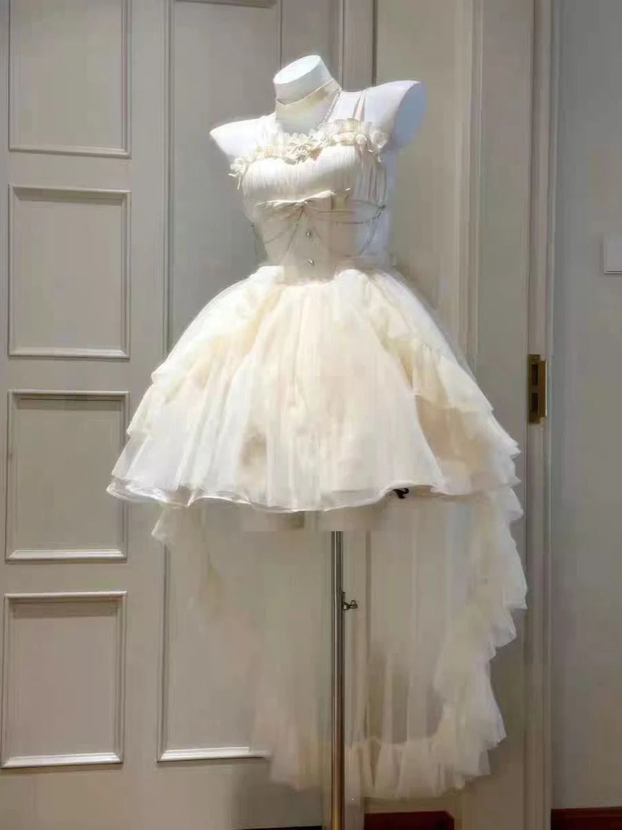 Aimishang Gorgeous A-Line Sweetheart Sleeveless Ruffled Lolita High-Low Tulle Homecoming Dress