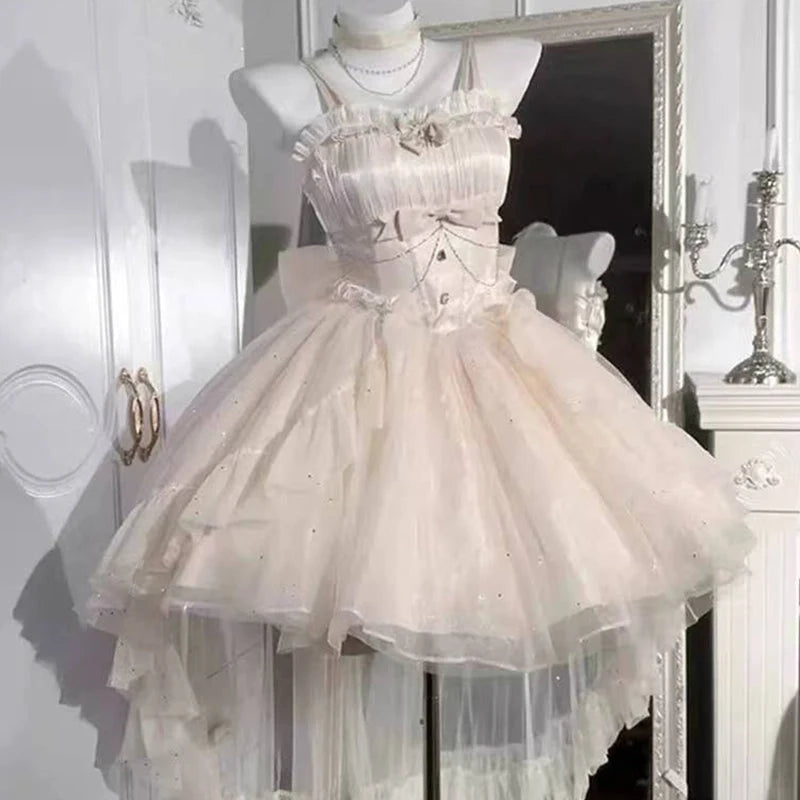 Aimishang Gorgeous A-Line Sweetheart Sleeveless Ruffled Lolita High-Low Tulle Homecoming Dress