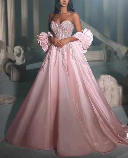 Aimishang Gorgeous Strapless A Line Princess Sweetheart Long Long Prom Dress Charming Evening Party Dress