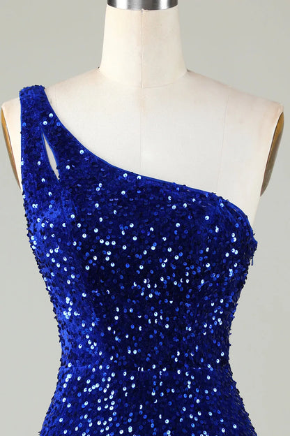 Wholesale Homecoming Dress One Shoulder Glitter Sequin