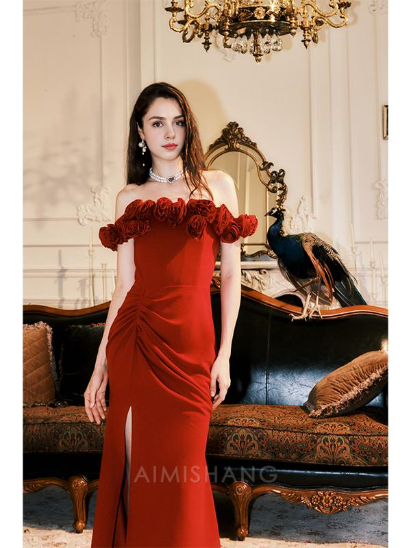 Aimishang Mermaid Long Prom Dress Charming Evening Party Dress With Slit Formal Dress