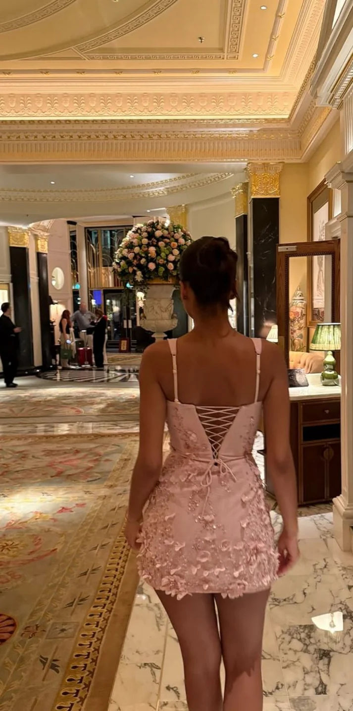 Aimishang Charming Sheath Sleeveless Short Prom Dress with Appliques Sweetheart Homecoming Dress Lovely Birthday Party Dress