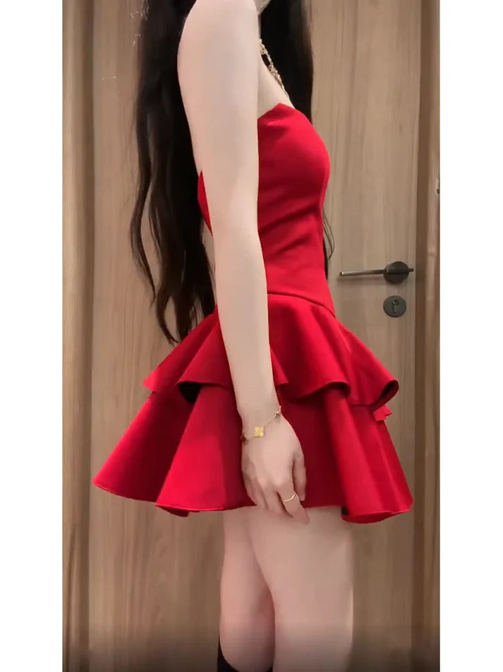 Aimishang Sweetheart A Line Strapless Vacation Dresses Lovely Homecoming Dress Charming Graduation Dress Cute Birthday Party Dress