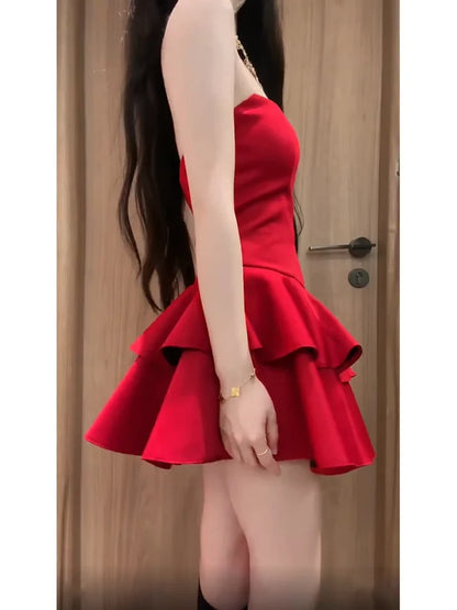 Aimishang Sweetheart A Line Strapless Vacation Dresses Lovely Homecoming Dress Charming Graduation Dress Cute Birthday Party Dress