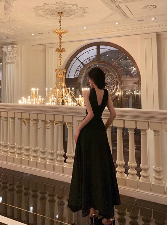 Aimishang A Line Black Formal Gown Long Prom Dress Elegant Evening Party Dress