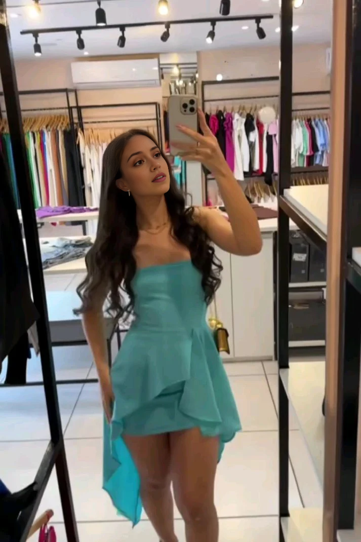 Aimishang Charming Strapless High-Low Homecoming Dress Cute Graduation Dress Short Prom Dress Lovely Birthday Party Dress
