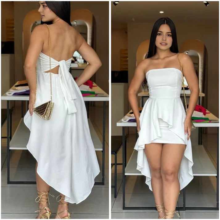 Aimishang Charming Strapless High-Low Homecoming Dress Cute Graduation Dress Short Prom Dress Lovely Birthday Party Dress