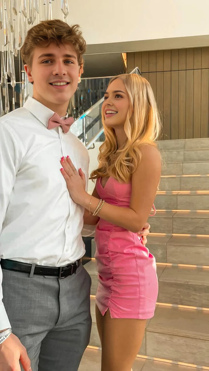 Aimishang Sweetheart Sheath V Neck Straps Sleeveless Homecoming Dress Cute Graduation Dress Short Prom Dress Lovely Birthday Party Dress