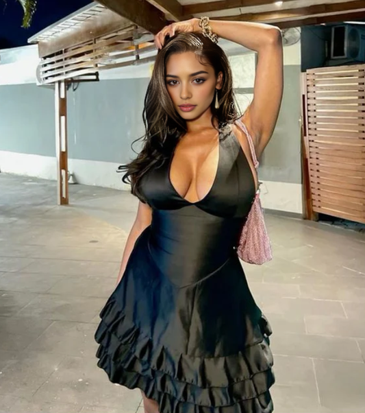 Aimishang Charming Sheath Halter Sleeveless Ruffles Homecoming Dress Sexy Graduation Dress Short Prom Dress Lovely Birthday Party Dress