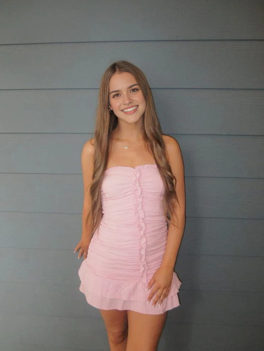 Aimishang Sweetheart Sheath Ruffle Homecoming Dress Cute Graduation Dress Lovely Birthday Party Dress