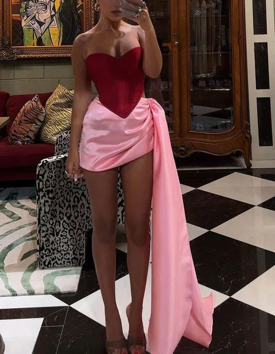 Aimishang Charming Sheath Strapless Homecoming Dress Fashion Graduation Dress Lovely Birthday Party Dress