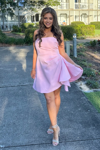 Aimishang Lovely Sleeveless Ruched Homecoming Dress Sweet Graduation Dress Cute Birthday Party Dress