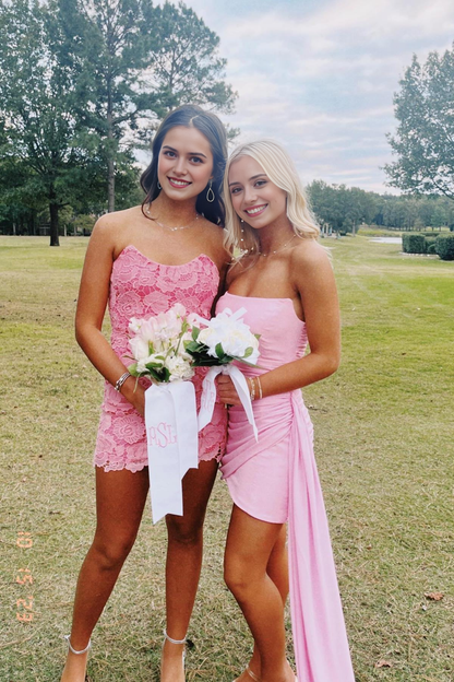Aimishang Lovely Sheath Strapless Ruched Homecoming Dress Sweet Graduation Dress Cute Birthday Party Dress