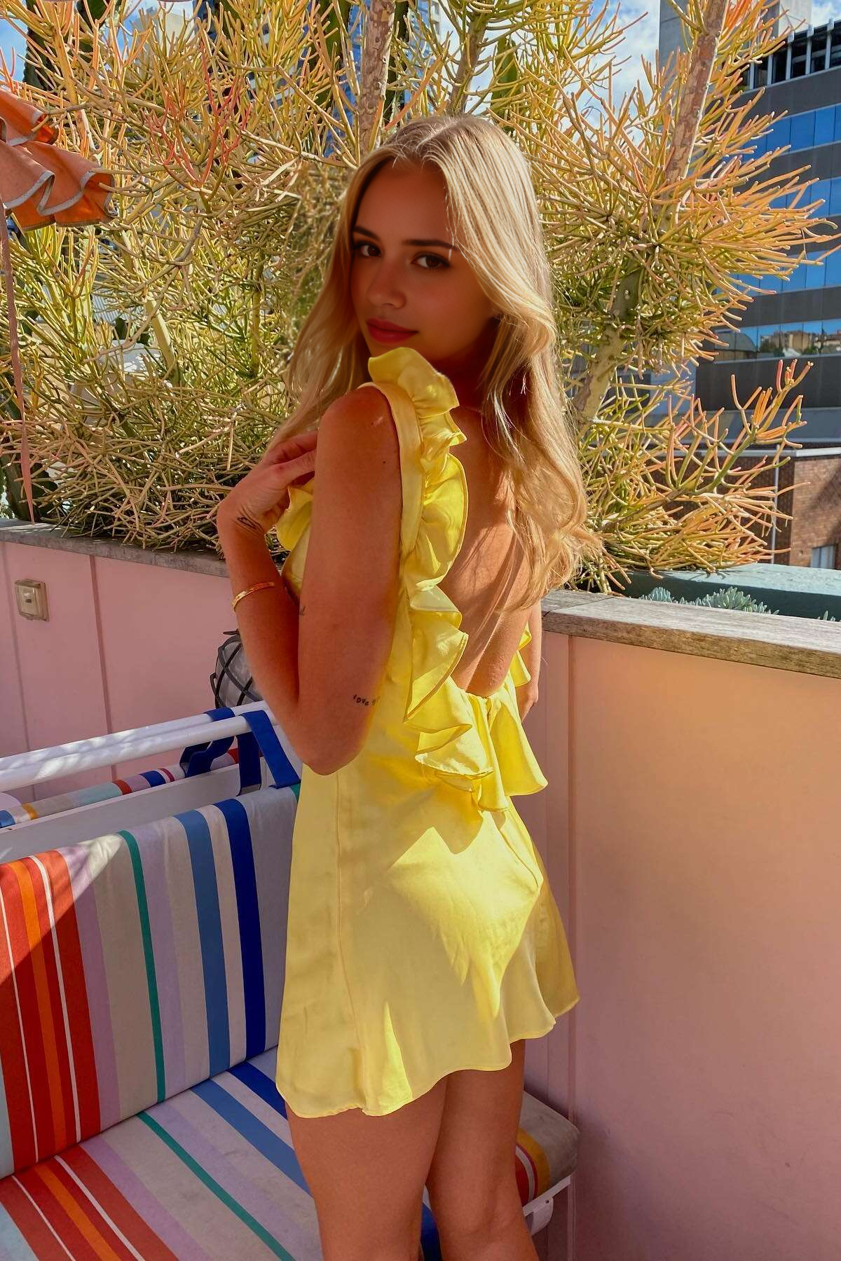 Aimishang Cute A Line Ruffles Open Back Homecoming Dress Sweet Graduation Dress Lovely Birthday Party Dress