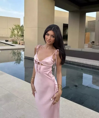 Aimishang Sheath Cut Out Simple Formal Dress Charming Satin Evening Party Dress