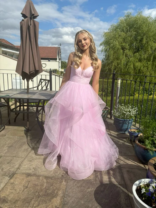 Aimishang A Line Tulle Long Prom Dress Formal Dress Charming Evening Party Dress