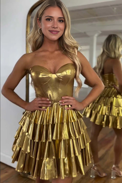 Aimishang Charming A-Line Strapless Homecoming Dress Sexy Graduation Dress Lovely Birthday Party Dress