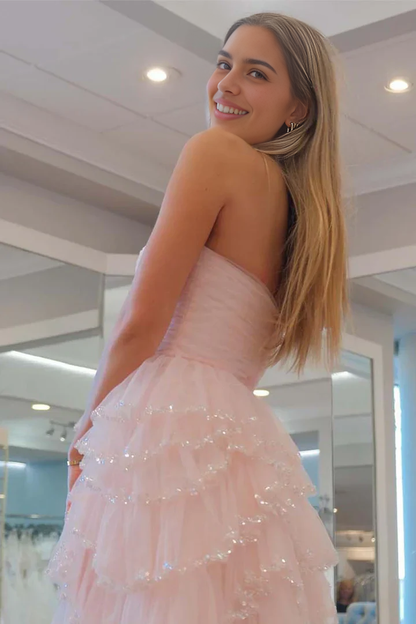 Aimishang Charming A-Line Strapless Homecoming Dress Sweetheart Graduation Dress Lovely Birthday Party Dress