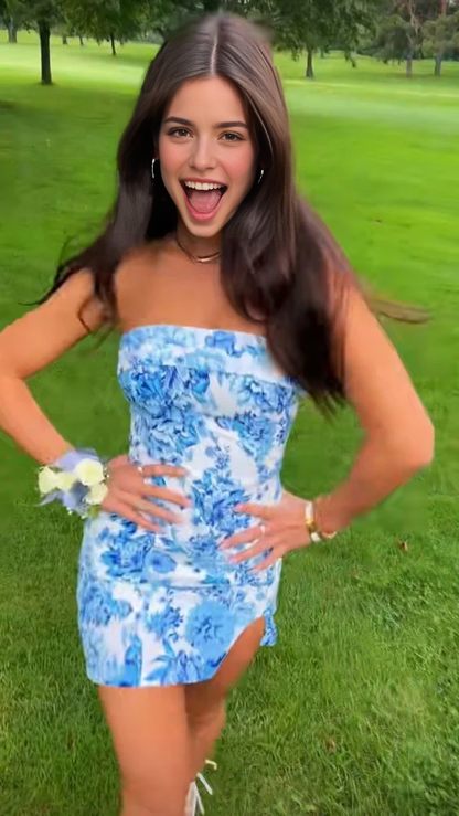 Aimishang Charming Bodycon Strapless Sleeveless Homecoming Dress Sweetheart Graduation Dress Lovely Birthday Party Dress