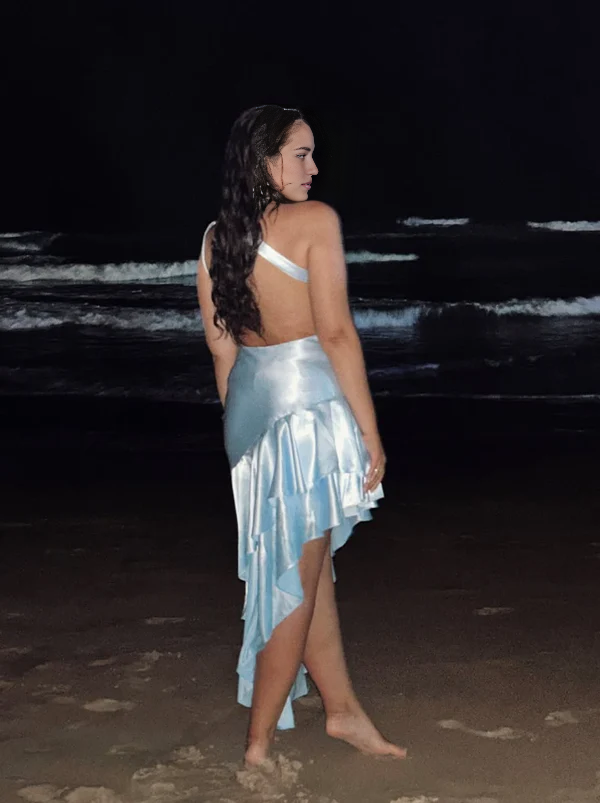 Aimishang Sweetheart One Shoulder Satin Homecoming Dress Cute Graduation Dress Charming Birthday Party Dress
