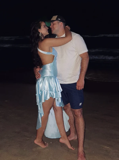 Aimishang Sweetheart One Shoulder Satin Homecoming Dress Cute Graduation Dress Charming Birthday Party Dress