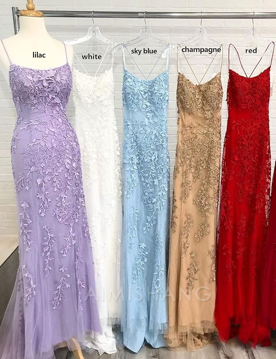 Aimishang Mermaid Sleeveless Off-the-Shoulder Sweep/Brush Train With Lace Tulle Prom Dresses