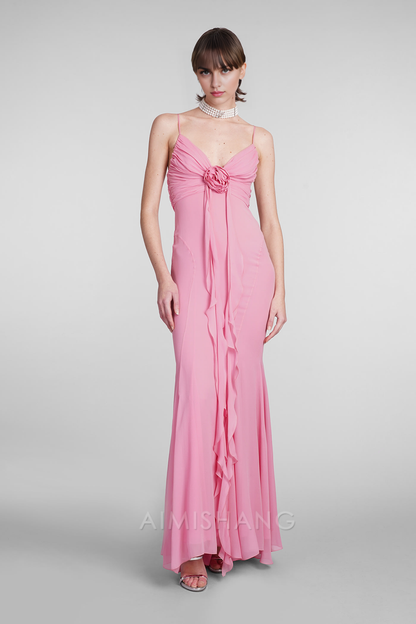 Aimishang Charming Rose-pink Long Prom Dress Formal Dress Elegant Evening Party Dress
