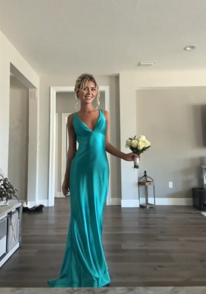 Aimishang Elegant V Neck Sheath Long Prom Dress Formal Party Gown Charming Evening Dress