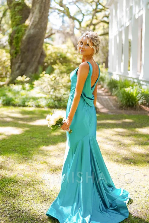 Aimishang Elegant V Neck Sheath Long Prom Dress Formal Party Gown Charming Evening Dress