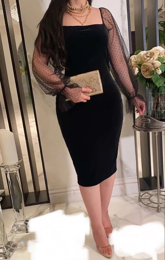 Aimishang Elegant Long Sleeves Homecoming Dress Cute Birthday Party Dress Graduation Dress Short Prom Dress
