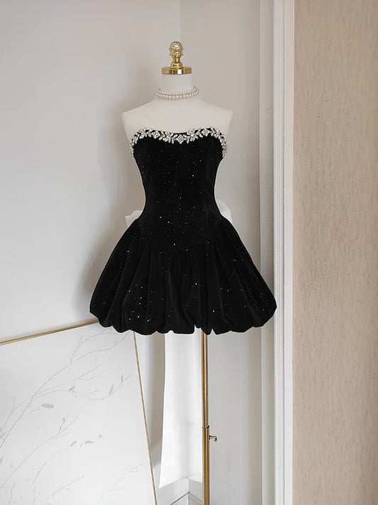 Aimishang Elegant A Line Strapless Short Prom Dress Lovely Homecoming Dress Charming Graduation Dress Cute Birthday Party Dress