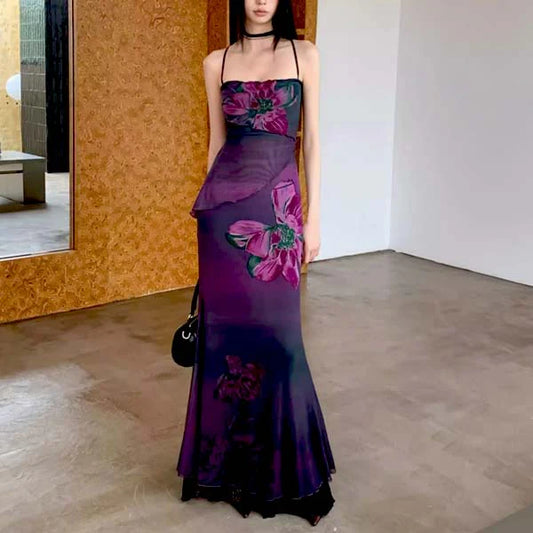 Aimishang Elegant Mermaid Floral Maxi Dress Long Prom Dress Charming Evening Party Dress Women's Dresses