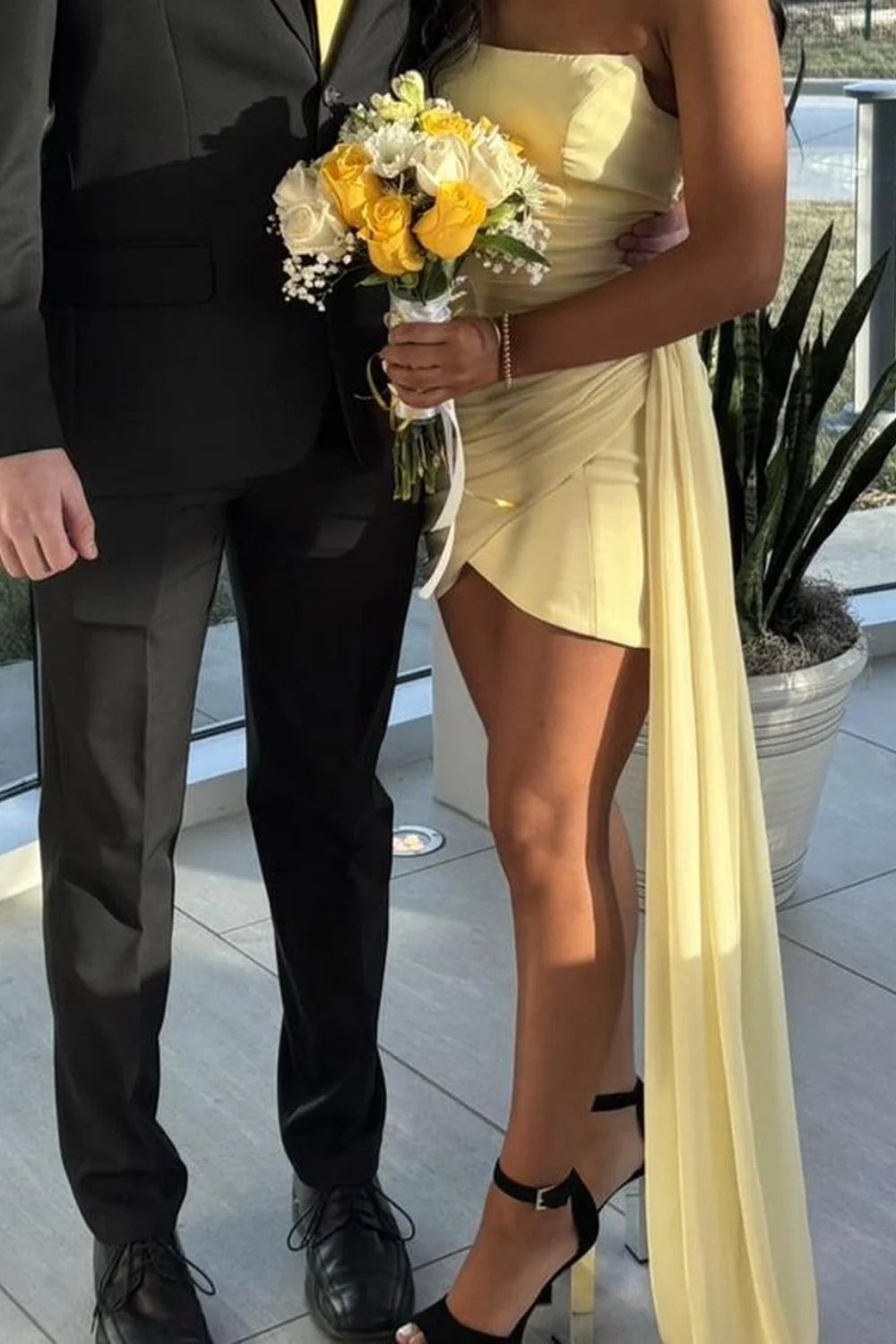 Aimishang Lovely Sheath Strapless Ruched Homecoming Dress Sweet Graduation Dress Cute Birthday Party Dress