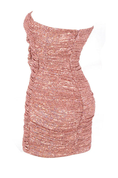 Aimishang Charming Sheath Strapless Short Prom Dress Sparkling Homecoming Dress Cute Graduation Dress Lovely Birthday Party Dress