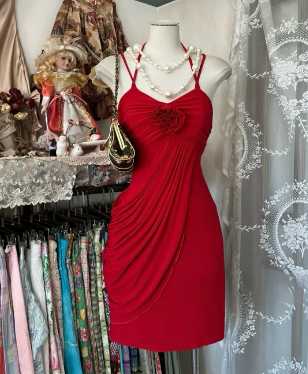 Aimishang Charming Sheath Straps Sleeveless Short Prom Dress Elegant Homecoming Dress Lovely Birthday Party Dress No With Neck accessories