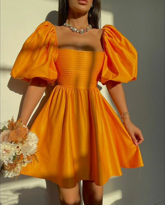 Aimishang Cute A-line Puff Sleeve Homecoming Dress Sweetheart Birthday Party Dress Graduation Dress Short Prom Dress