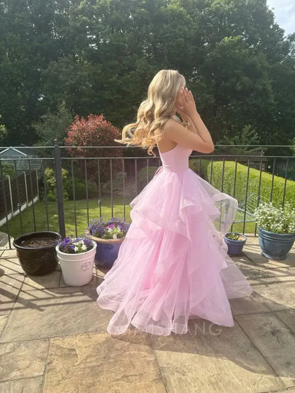 Aimishang A Line Tulle Long Prom Dress Formal Dress Charming Evening Party Dress