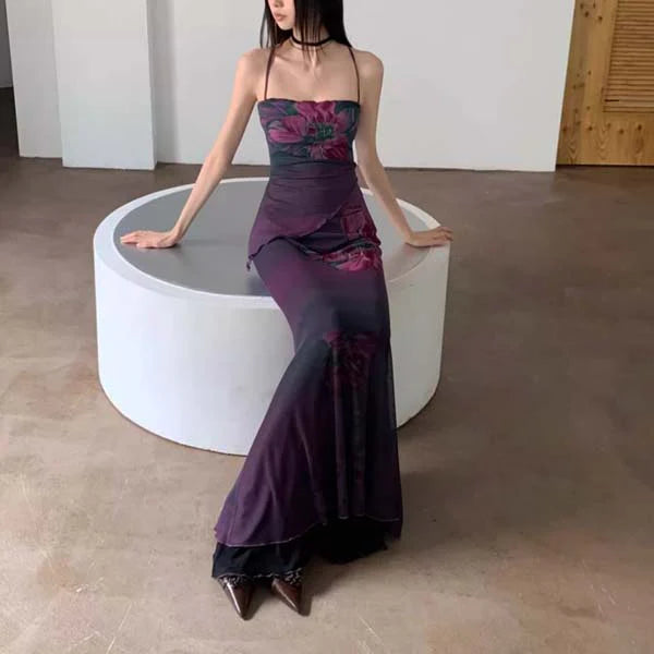 Aimishang Elegant Mermaid Floral Maxi Dress Long Prom Dress Charming Evening Party Dress Women's Dresses