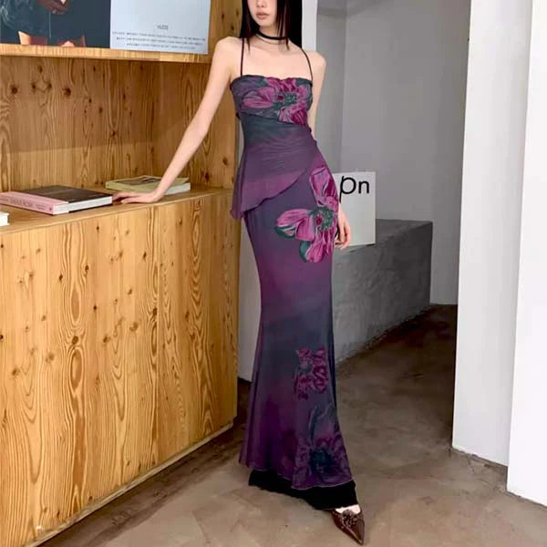 Aimishang Elegant Mermaid Floral Maxi Dress Long Prom Dress Charming Evening Party Dress Women's Dresses