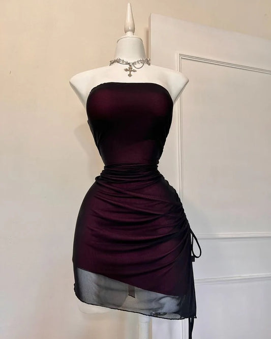 Aimishang Sexy Short Prom Dress Strapless Homecoming Dress Chic Graduation Dress Short Charming Birthday Party Dress