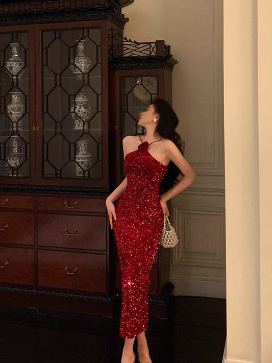 Aimishang Elegant Sheath Sequin Prom Dress Charming Evening Dress Party Wear Formal Dress