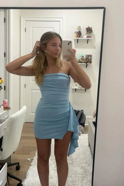 Aimishang Lovely Bodycon Strapless Homecoming Dress Short Birthday Party Dress Summer Holiday Dress