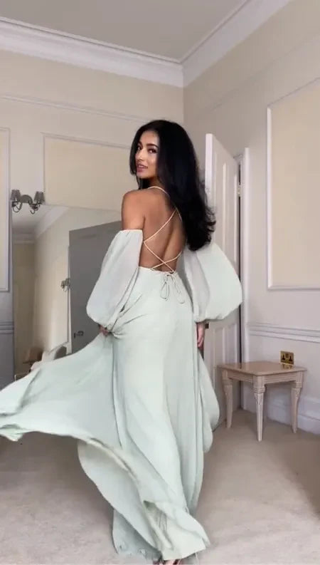 A-Line Off The Shoulder Elegant Long Party Dress Sexy Evening Dress Formal Dress Wholesale