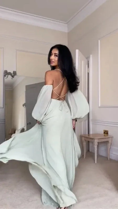 A-Line Off The Shoulder Elegant Long Party Dress Sexy Evening Dress Formal Dress Wholesale