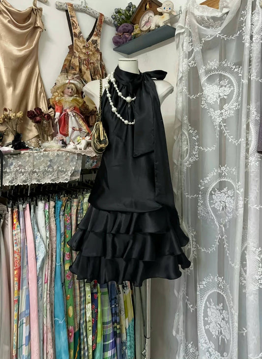 Aimishang Elegant A Line Sleeveless Layered Short Prom Dress Chic Homecoming Dress Lovely Birthday Party Dress No With Neck accessories